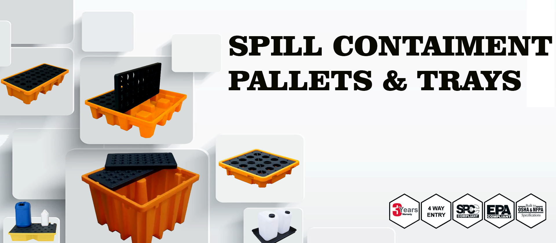 BANNER MASTER FILE FOR AMIT- SPILL PALLETS AND TRAYS